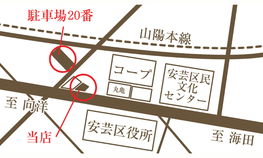駐車場案内図：ジョイナスイハラ建物横の専用スペースをご利用ください